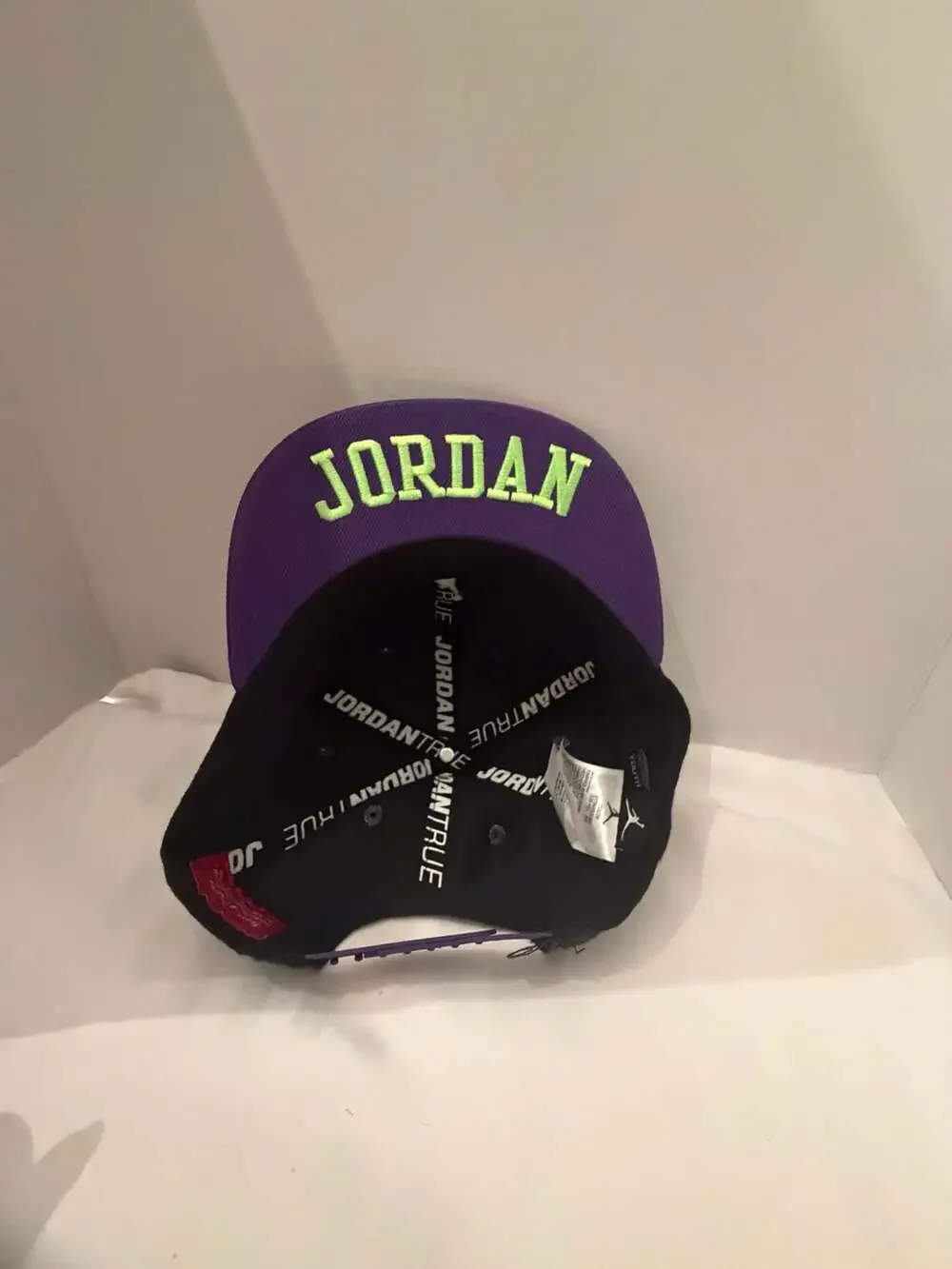 Jordan Brand Jumpman True Youth Adjustable Snapback HatBlack/Purple/Lime Green)